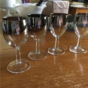 Vintage Silver Ombré Dorothy Thorpe Style Wine Glasses